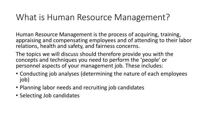 what is human resource management