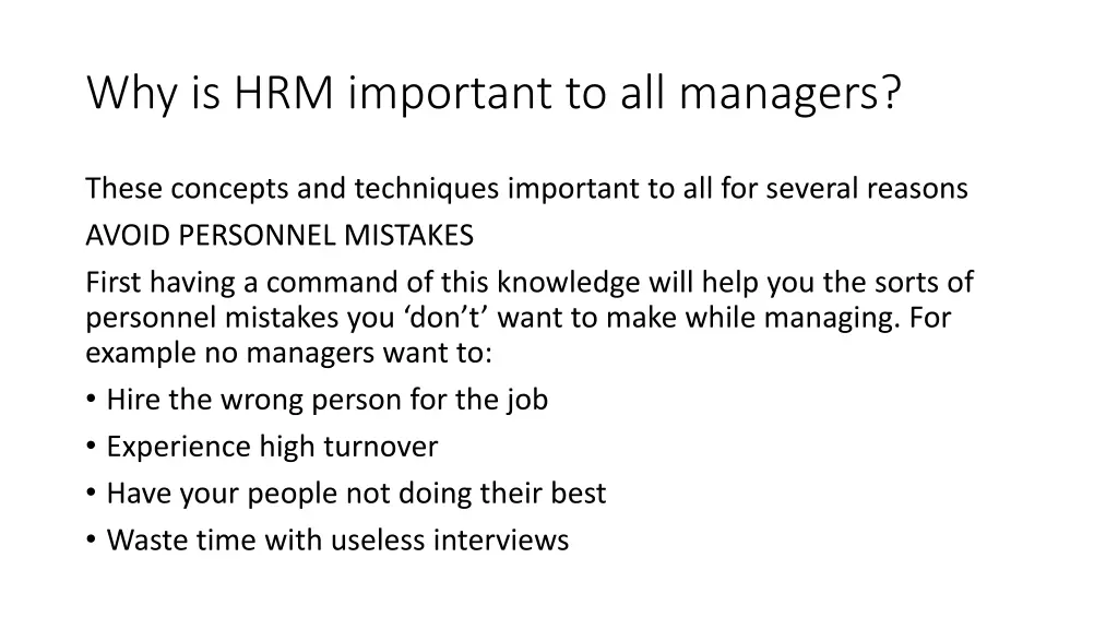 why is hrm important to all managers