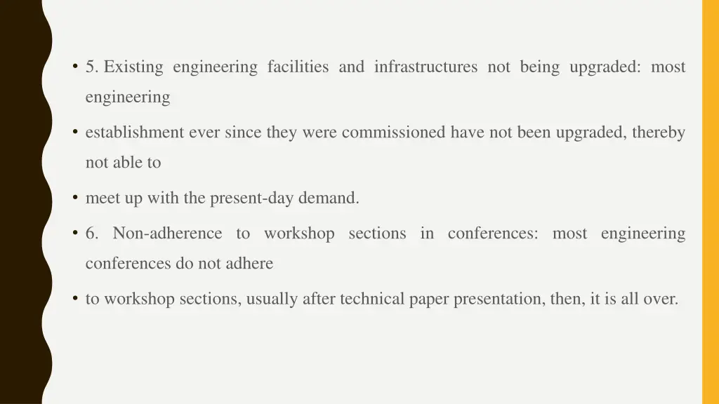 5 existing engineering facilities