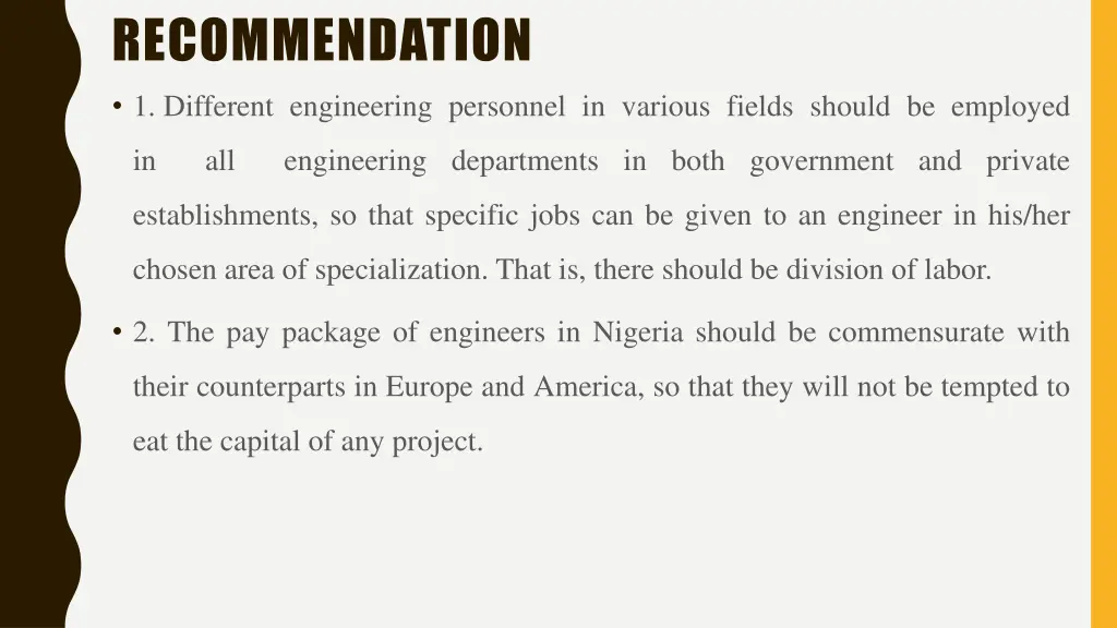 recommendation