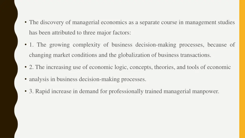 the discovery of managerial economics