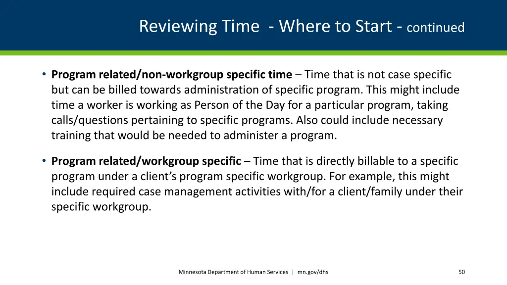 reviewing time where to start continued 1