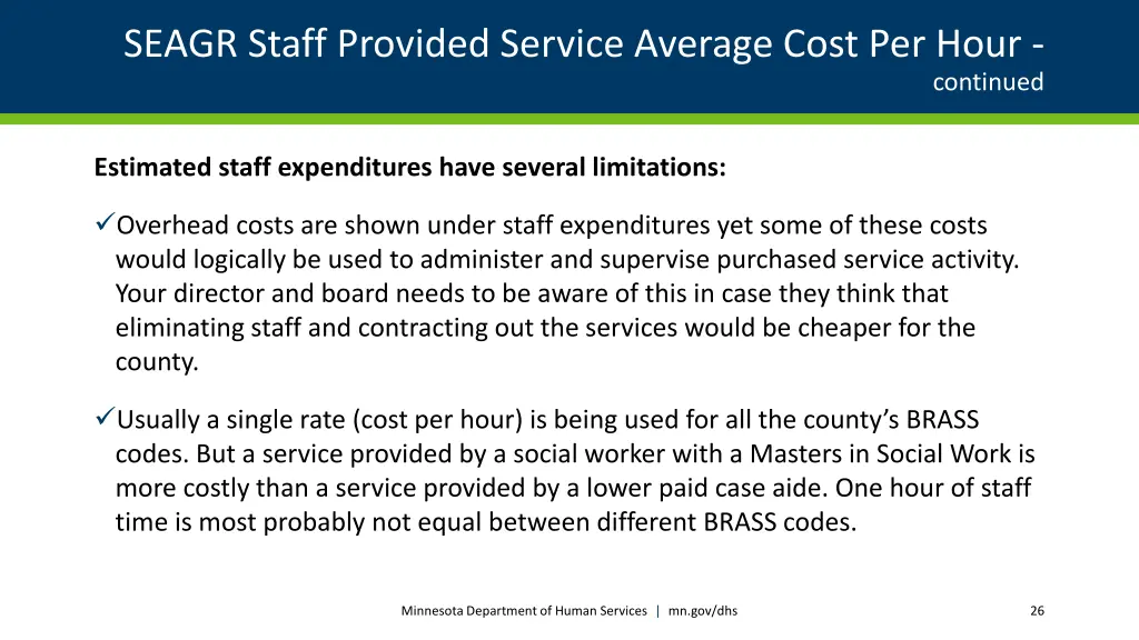 seagr staff provided service average cost per hour 2