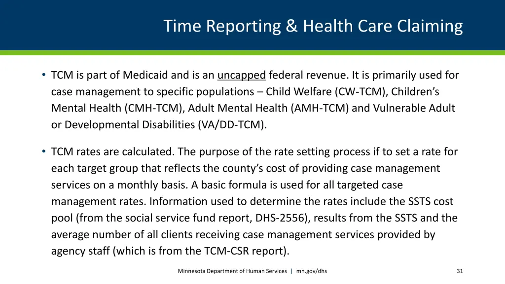 time reporting health care claiming