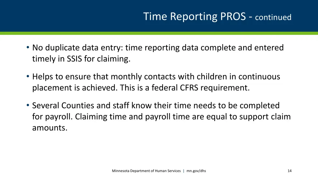 time reporting pros continued