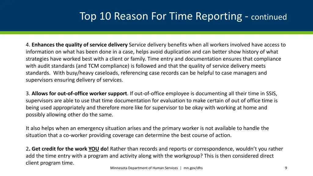 top 10 reason for time reporting continued 1