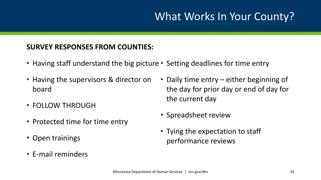 what works in your county