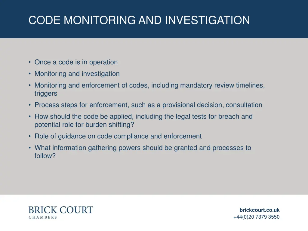 code monitoring and investigation