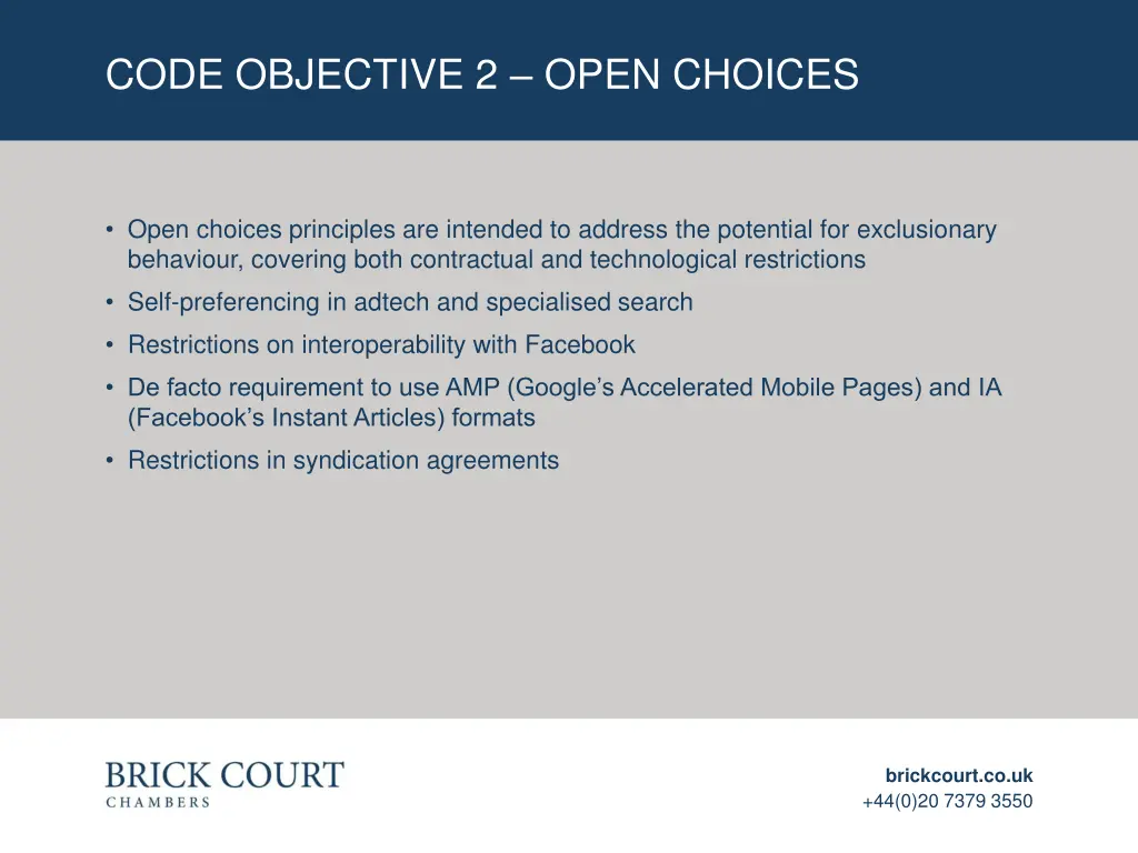 code objective 2 open choices