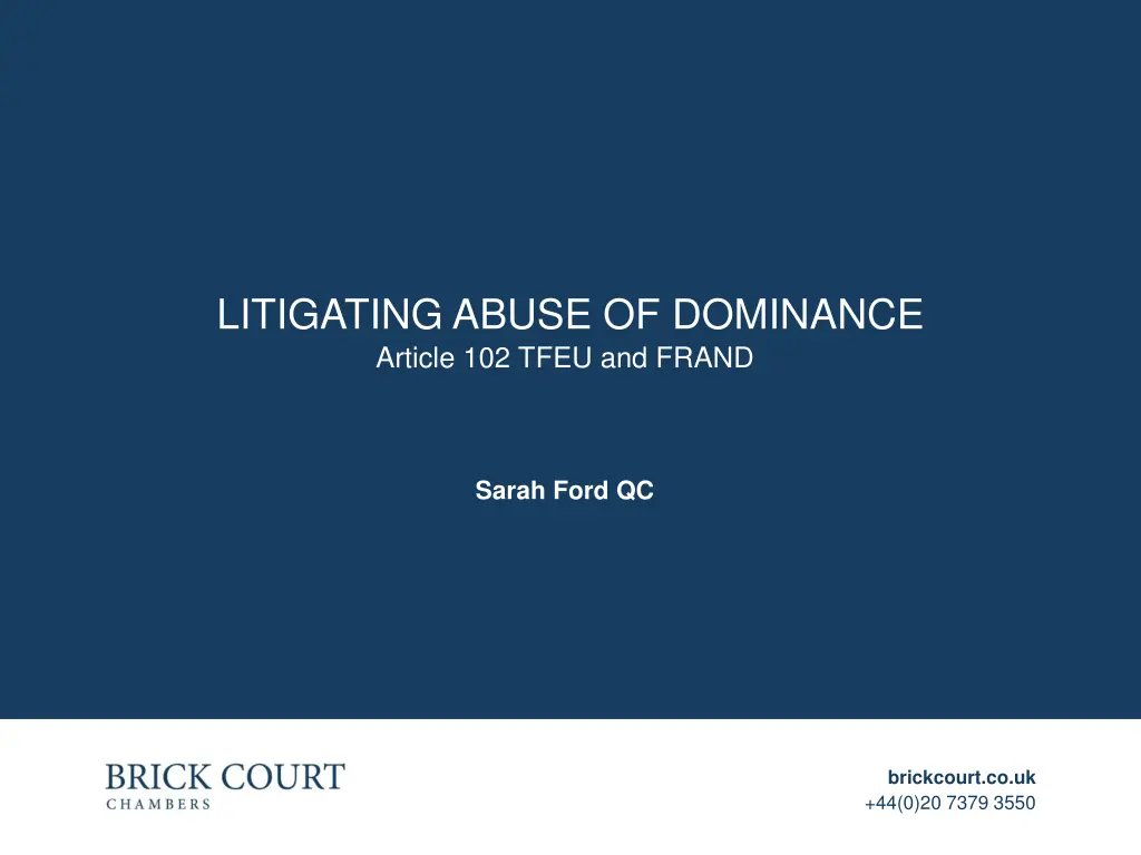 litigating abuse of dominance article 102 tfeu