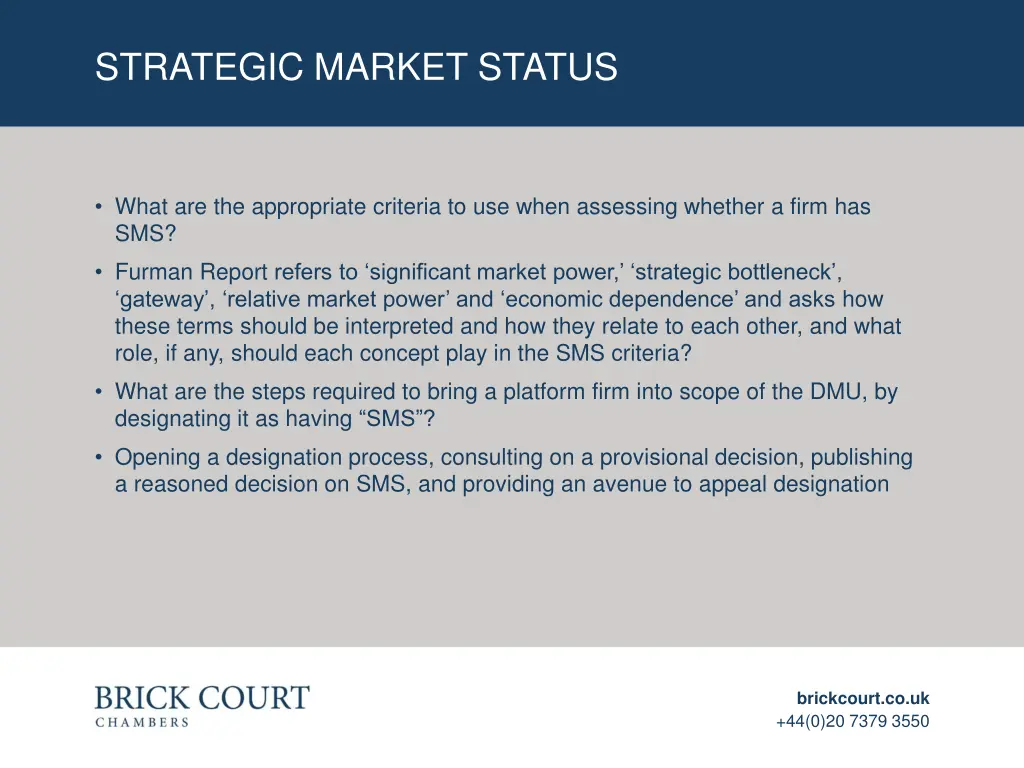 strategic market status 1