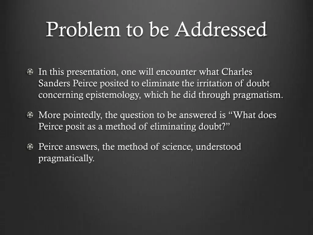 problem to be addressed