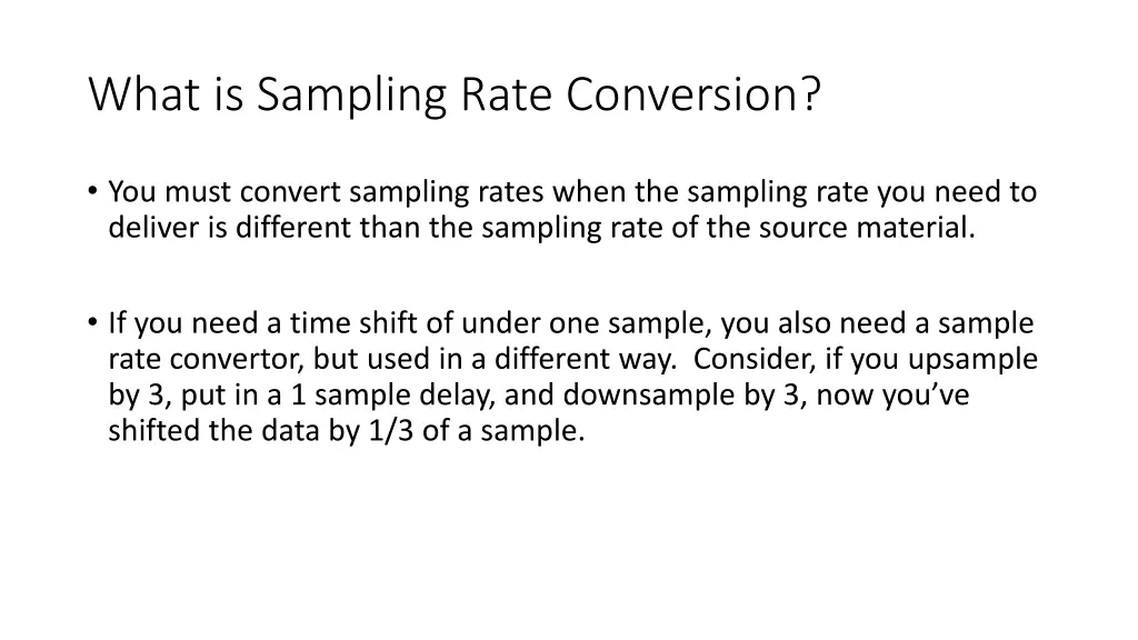 what is sampling rate conversion