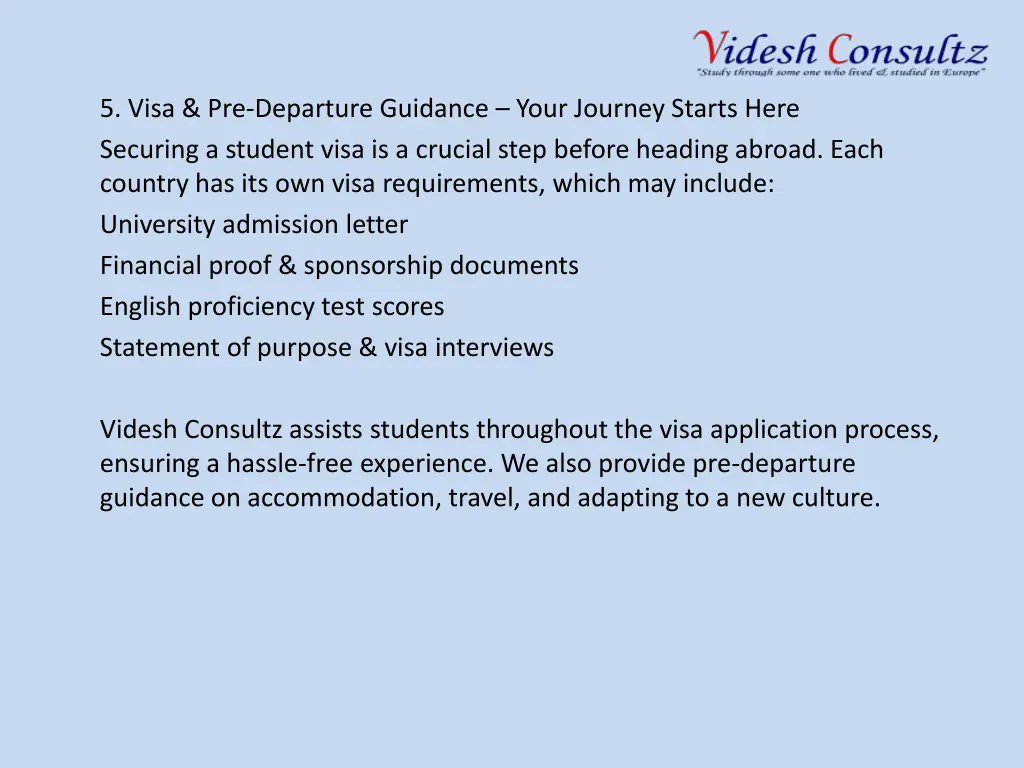 5 visa pre departure guidance your journey starts
