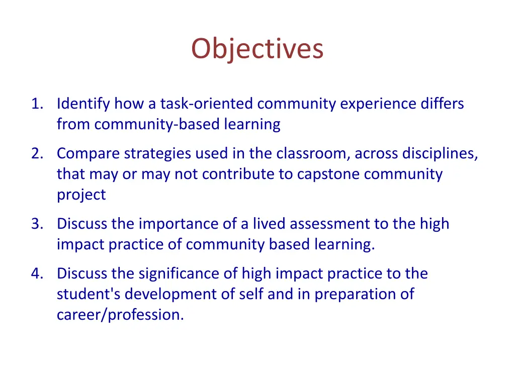 objectives