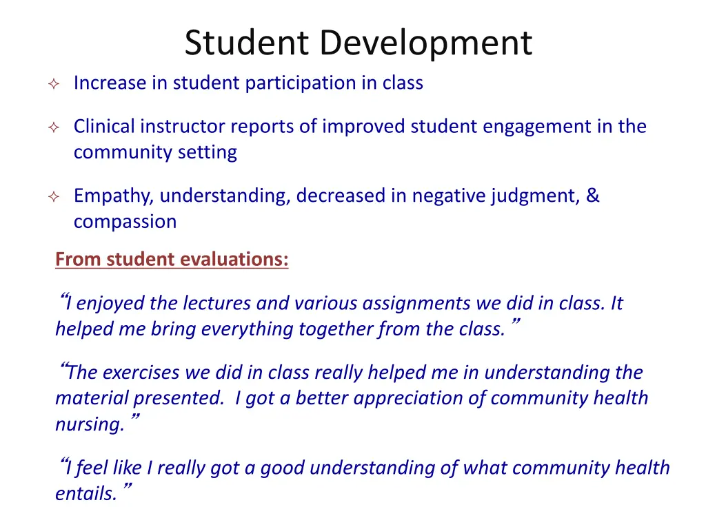 student development