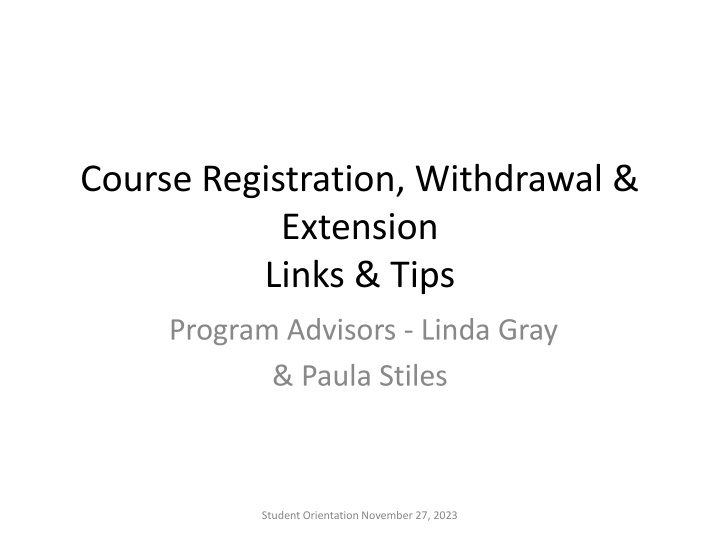 course registration withdrawal extension links