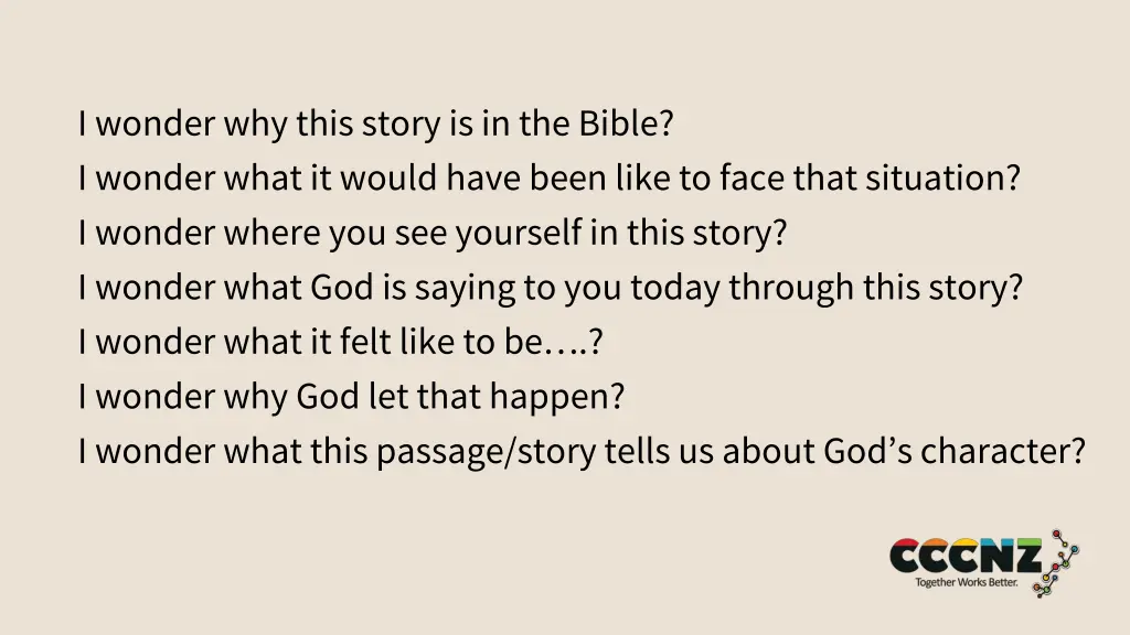i wonder why this story is in the bible i wonder
