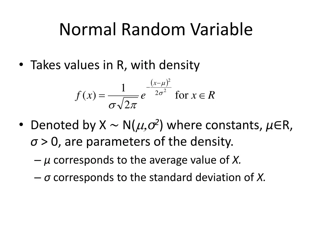 normal random variable