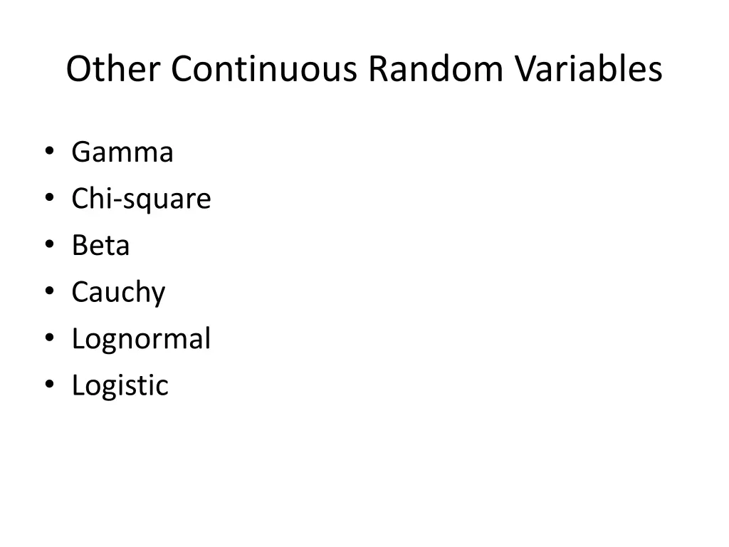 other continuous random variables