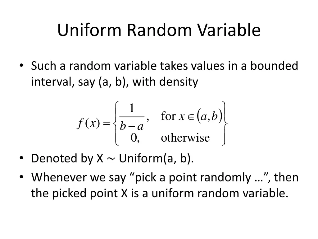 uniform random variable