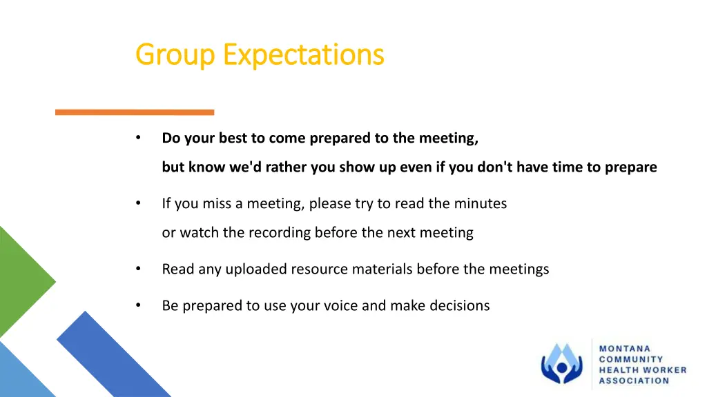 group expectations group expectations
