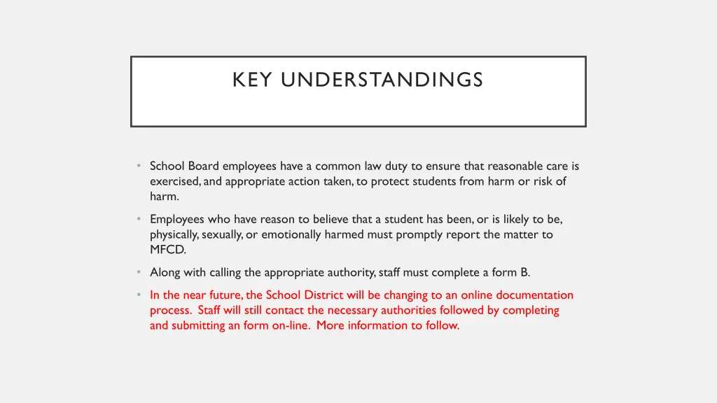 key understandings