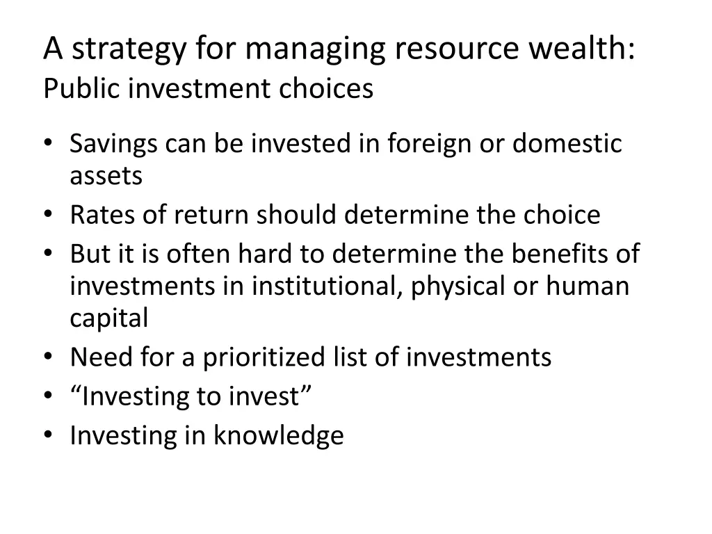 a strategy for managing resource wealth public