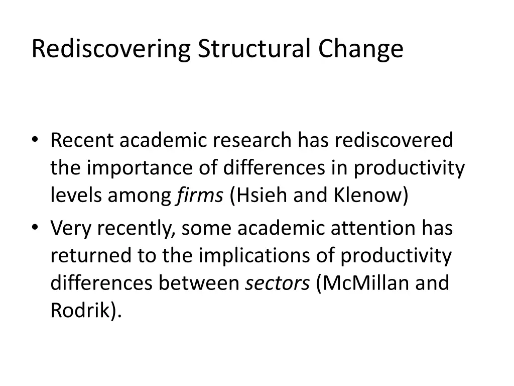 rediscovering structural change 2