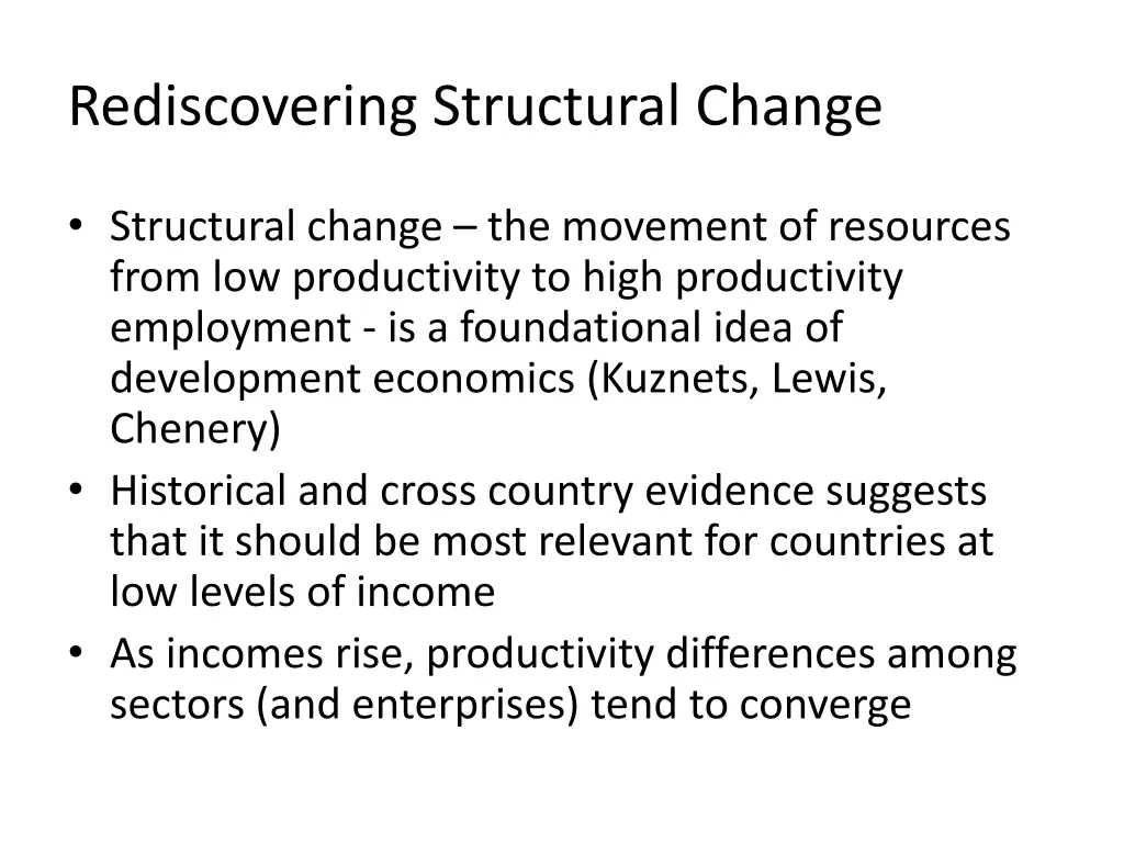 rediscovering structural change