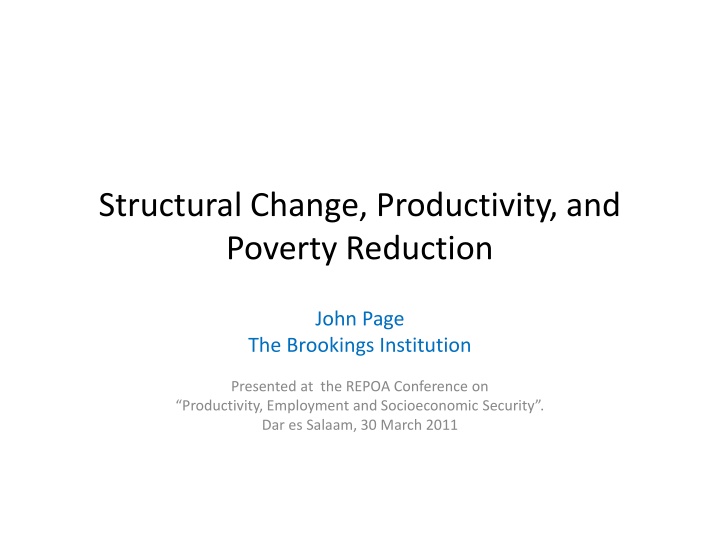 structural change productivity and poverty