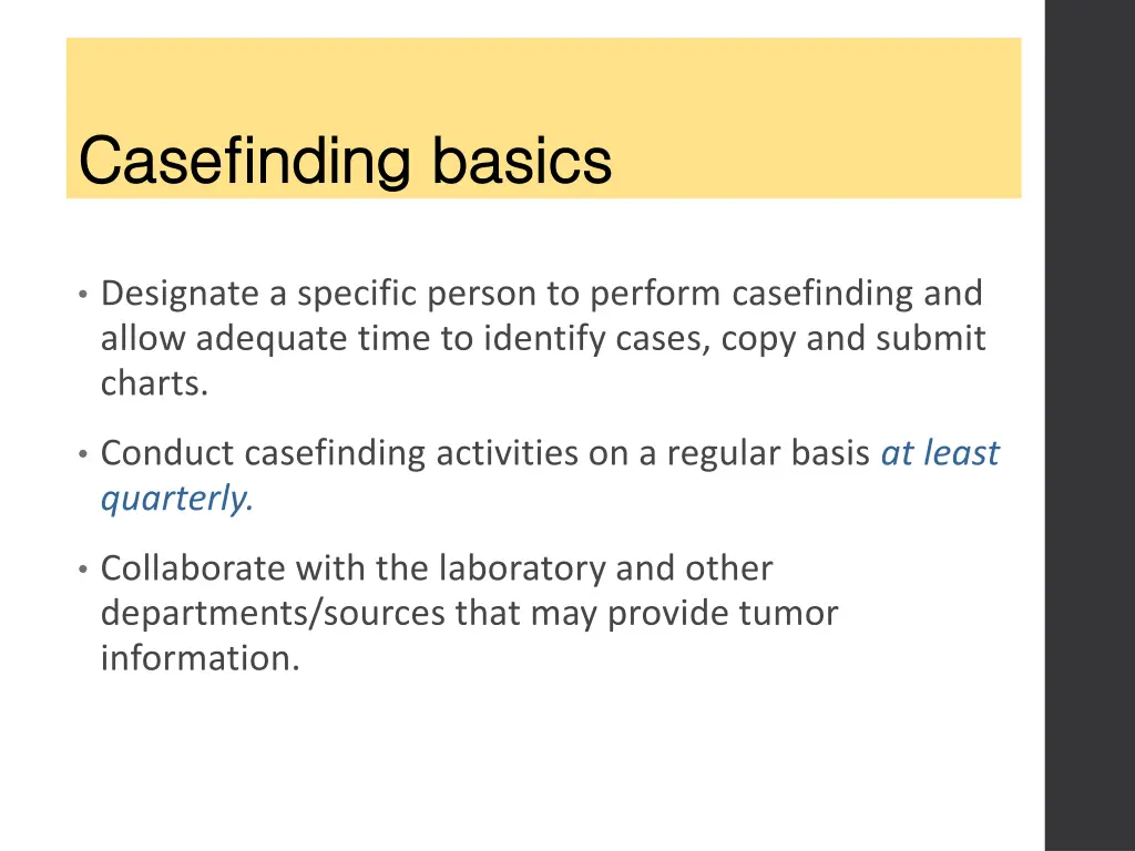 casefinding casefinding basics