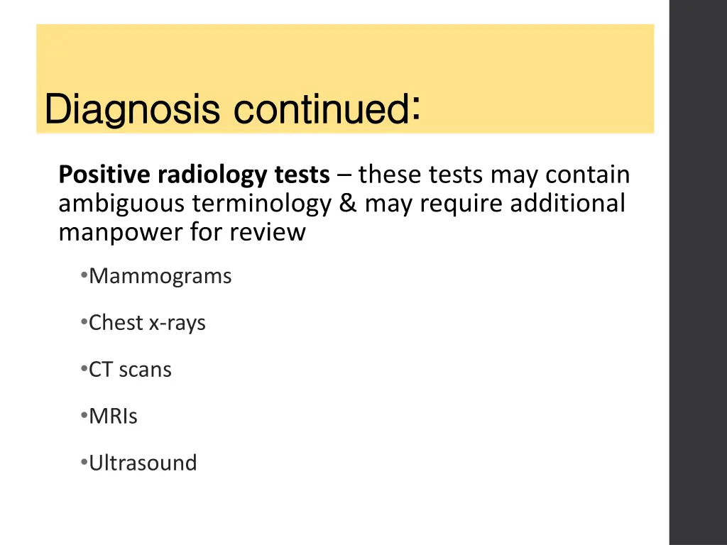 diagnosis continued diagnosis continued