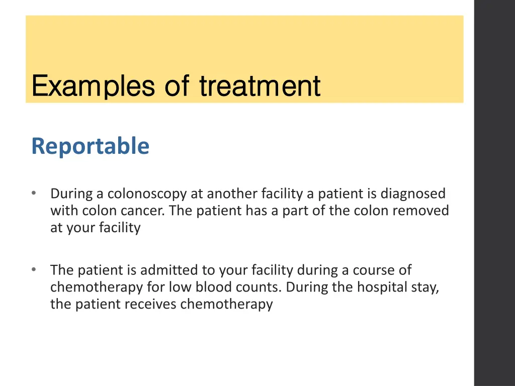 examples of treatment examples of treatment