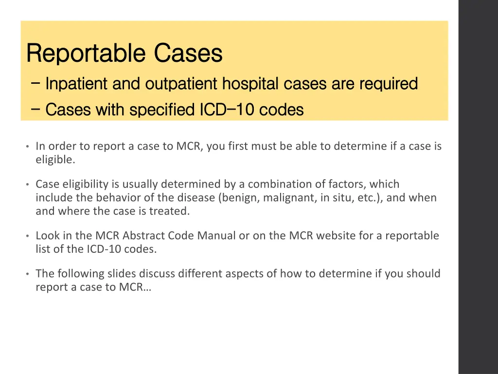 reportable cases reportable cases