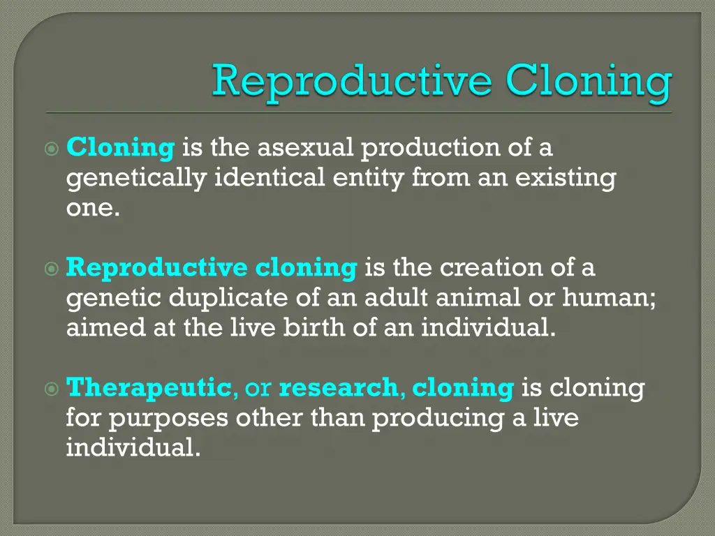 cloning is the asexual production