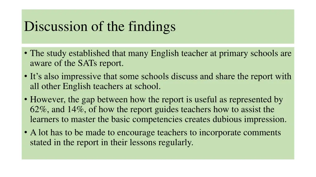 discussion of the findings