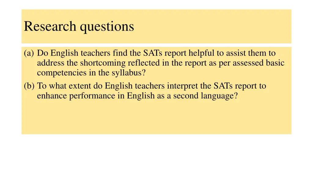 research questions