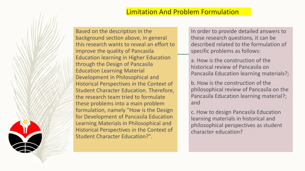 limitation and problem formulation