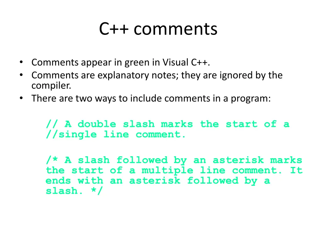 c comments