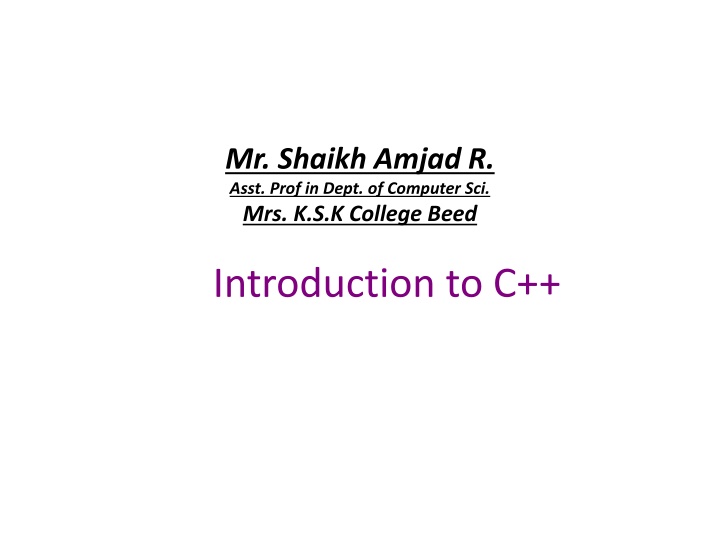 mr shaikh amjad r asst prof in dept of computer