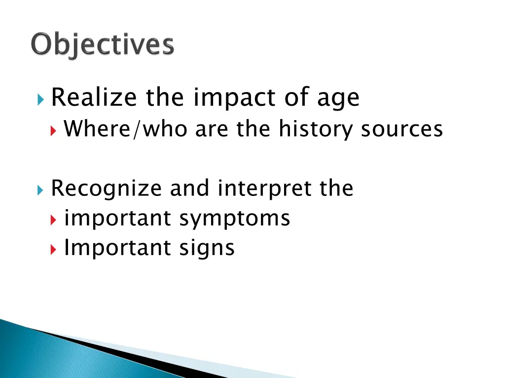 realize the impact of age where