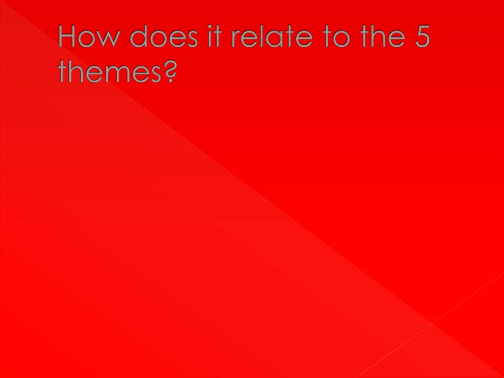 how does it relate to the 5 themes