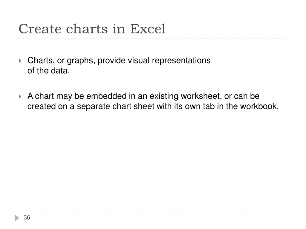 create charts in excel