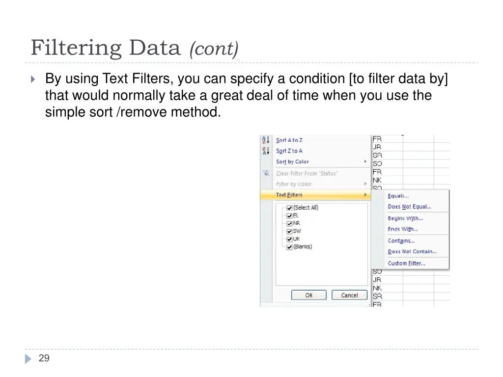 filtering data cont 1