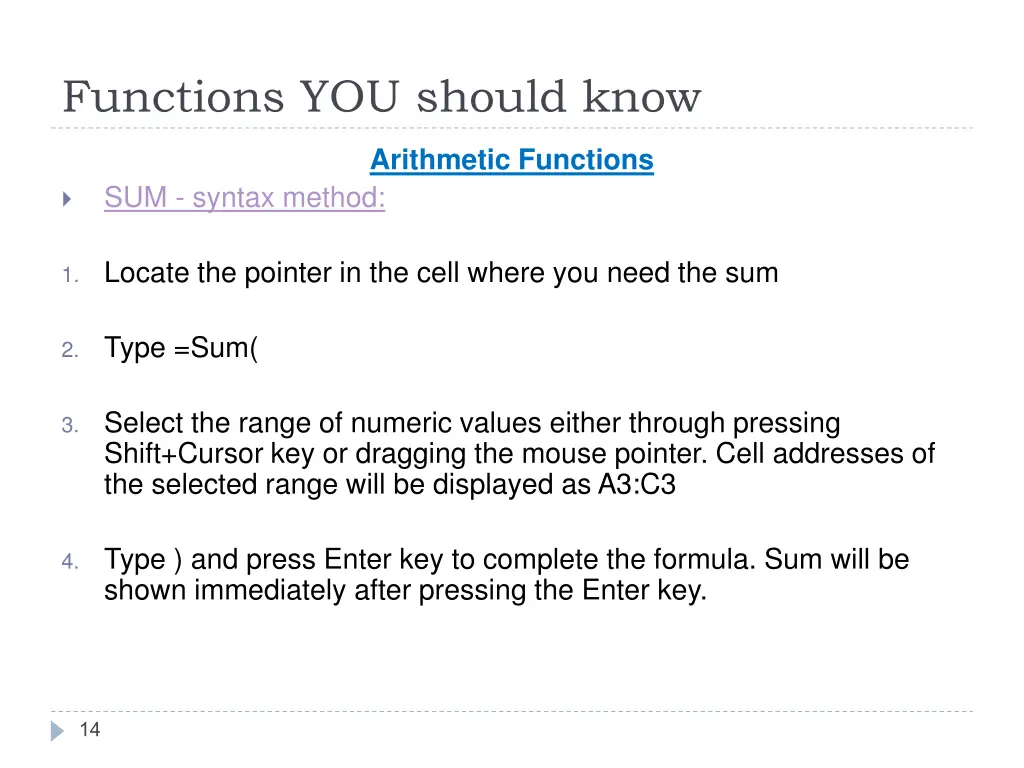 functions you should know 1