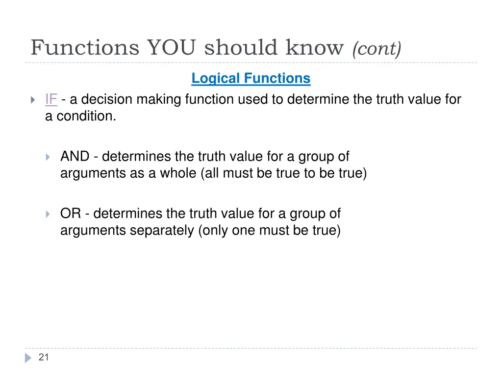 functions you should know cont