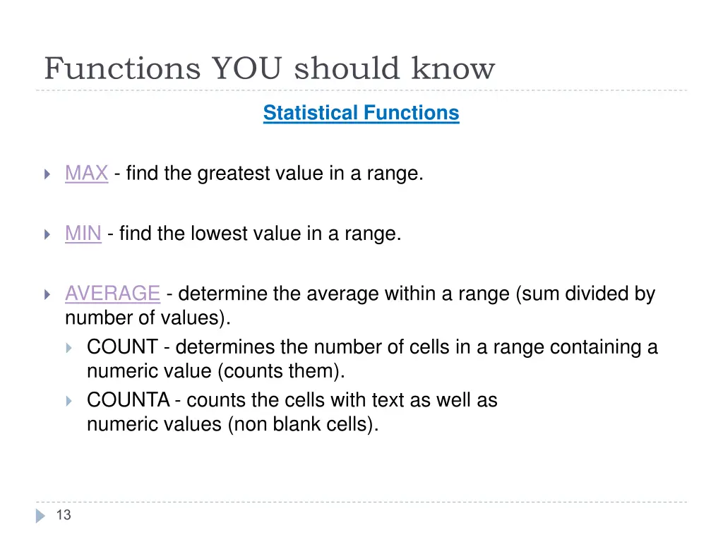 functions you should know