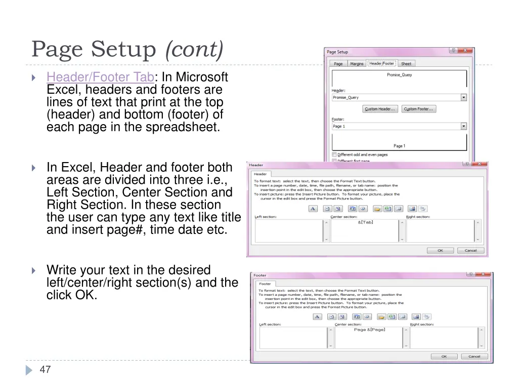 page setup cont 1