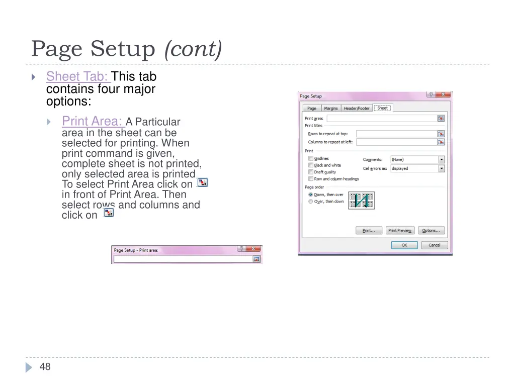 page setup cont 2
